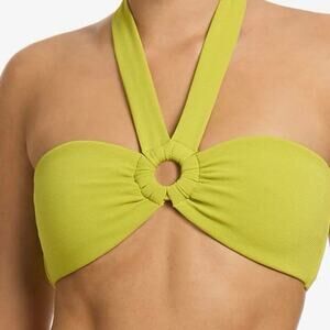 JETS US sla Rib Bandeau Bikini Halter Top - Lima size 12